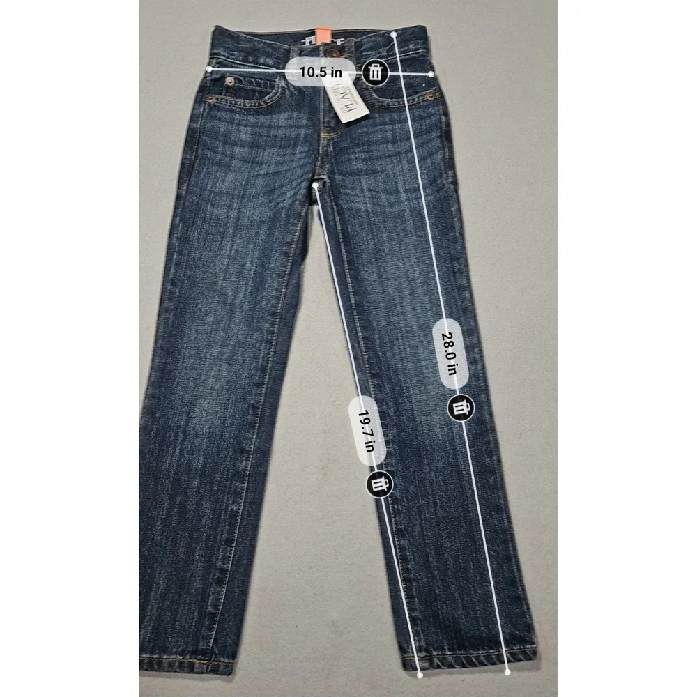 The Children's Place Straight Leg Slim Jeans Dark Wash Denim Sz 6 NWT